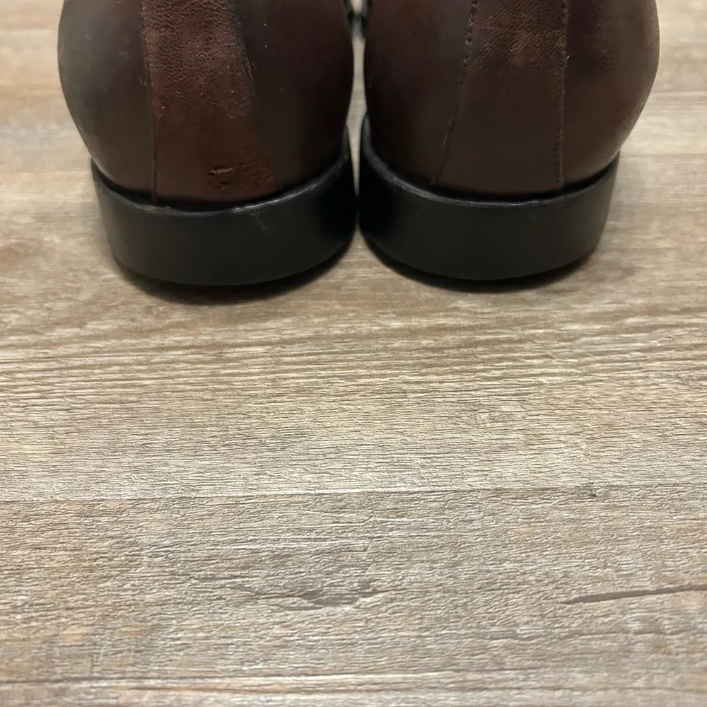 Bruno Magli Raging Dark‎ Brown Leather Slip-On Loafers Shoes Italy